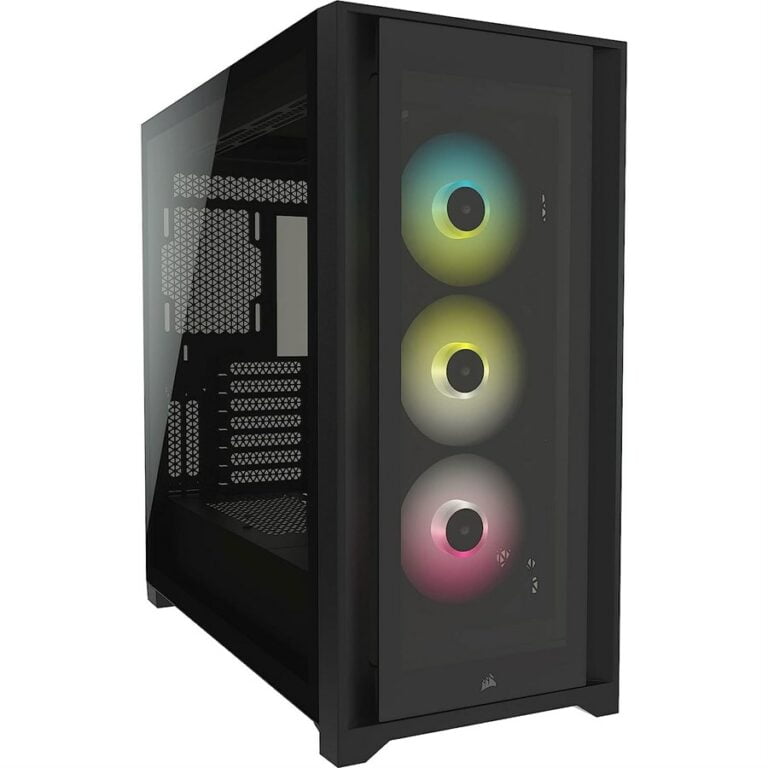Corsair iCUE 5000X RGB Tempered Glass Mid-Tower ATX PC Smart Case — Black