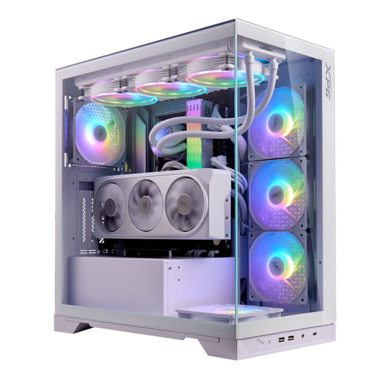 XPG Invader X Mid-Tower ATX Case with 5 ARGB Fans - White
