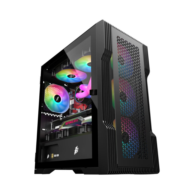 1st Player T3-G Mid-Tower Micro-ATX Gaming Case - Black