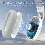 ATTACK SHARK L90 Foldable RGB Ultra-Light Tri-Mode Gaming Headset - White - Image 3