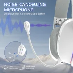 ATTACK SHARK L90 Foldable RGB Ultra-Light Tri-Mode Gaming Headset - White - Image 7