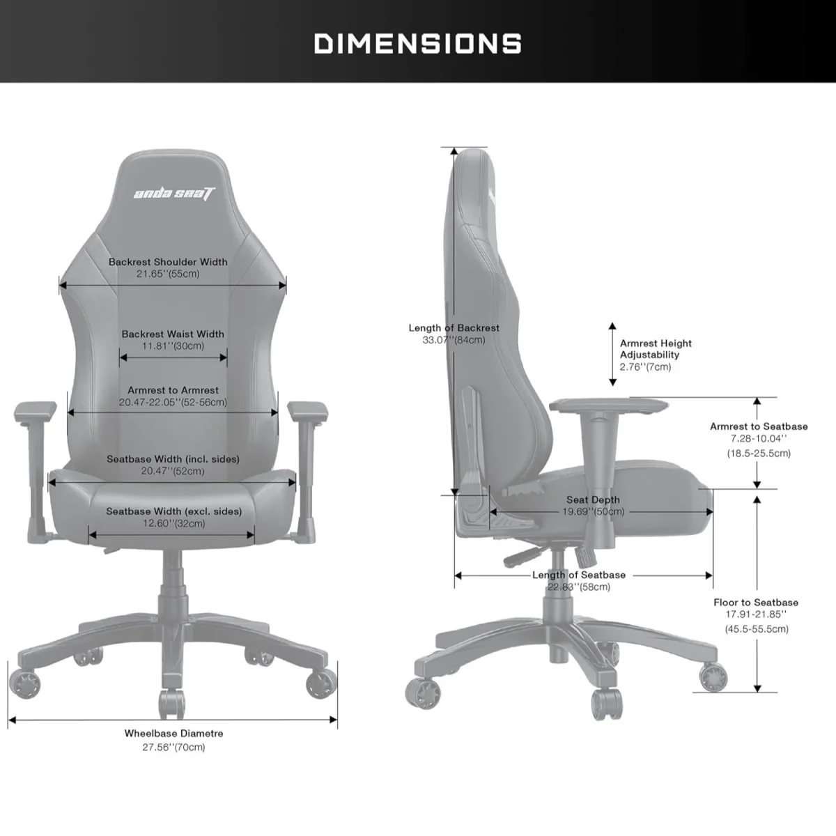 Anda Seat Luna Gaming Chair – Black/Blue - Image 6