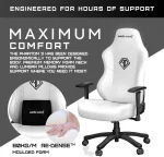 AndaSeat Phantom 3 Leather Gaming Chair – Cloudy White - Image 2