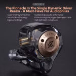KZ EDX Pro X IEM Dynamic Driver Earphones - Black - with Mic - Image 2