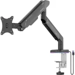 AndaSeat Stealth Pro II RGB Ergonomic Single Monitor Arm - Black - Image 4