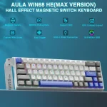 Aula WIN68 HE Max- 65% Wired Gasket-mounted Gaming Keyboard with 8KHz WingChun Magnetic Hall Effect Switch - White Blue - Image 2
