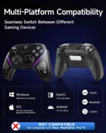 EasySMX D10 Multiplatform Gaming Controller with TMR sticks, Trigger Lock and Charging Dock - Space Black - Image 4