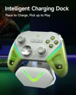 EasySMX D10 Multiplatform Gaming Controller with TMR sticks, Trigger Lock and Charging Dock - Wirtanen Green - Image 4