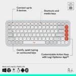 Logitech Pop Icon Keys Wireless Bluetooth Keyboard - Off-White - Image 6