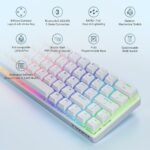 Tezarre TK63 Pro RGB Tri-Mode Wireless Mechanical Gaming Keyboard - Off-White - Image 2