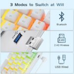 Tezarre TK63 Pro RGB Tri-Mode Wireless Mechanical Gaming Keyboard - Off-White - Image 6