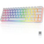 Tezarre TK63 Pro RGB Tri-Mode Wireless Mechanical Gaming Keyboard - Off-White