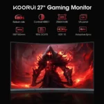 Koorui 27E6QCA - 27" 2K QHD 180Hz 1ms Adaptive Sync Curved Gaming Monitor - Image 2