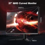 Koorui 27E6QCA - 27" 2K QHD 180Hz 1ms Adaptive Sync Curved Gaming Monitor - Image 3