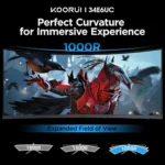 Koorui 34E6UC - 34" 180Hz UWQHD Ultrawide FreeSync Premium 1000R Curved Gaming Monitor - Image 4