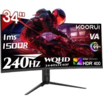 Koorui G3441XC - 34 240Hz 1ms UWQHD Adaptive Sync 1500R Curved Gaming Monitor
