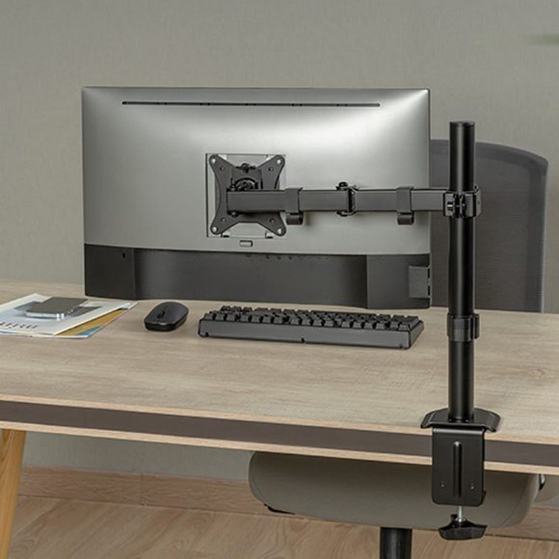 MXG BMA-12P Single Monitor Steel Articulating Monitor Arm – Matte Black