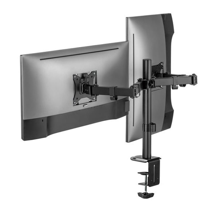 MXG BMA-24P Dual Monitor Steel Articulating Monitor Arm – Matte Black