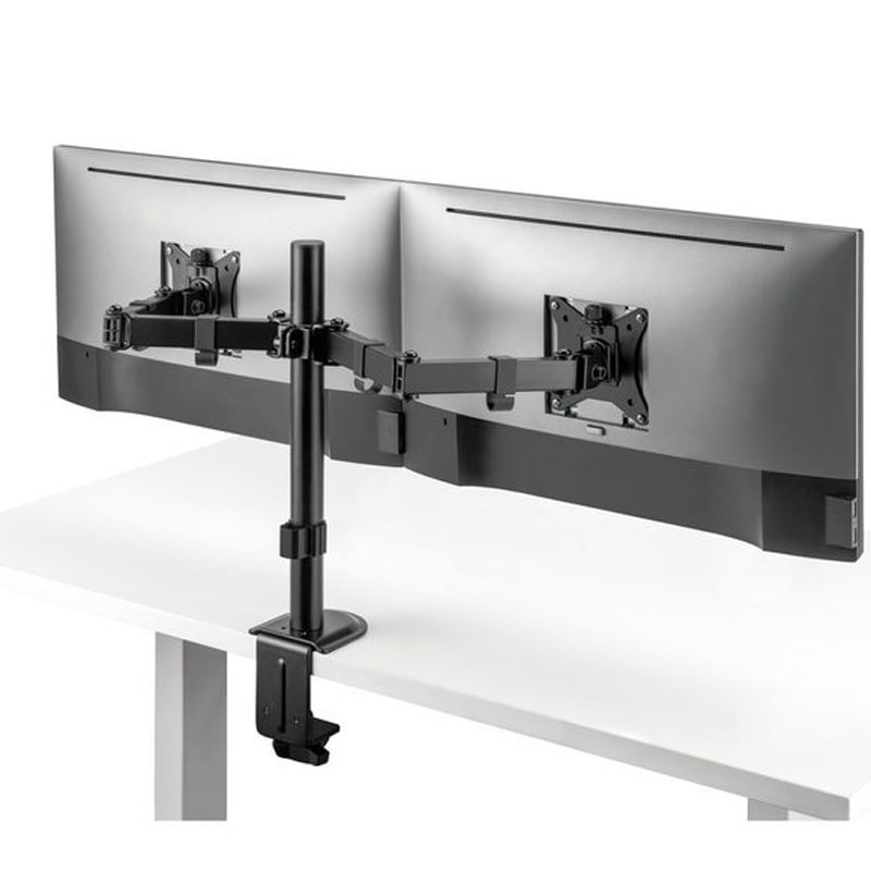 MXG BMA-24P Dual Monitor Steel Articulating Monitor Arm – Matte Black