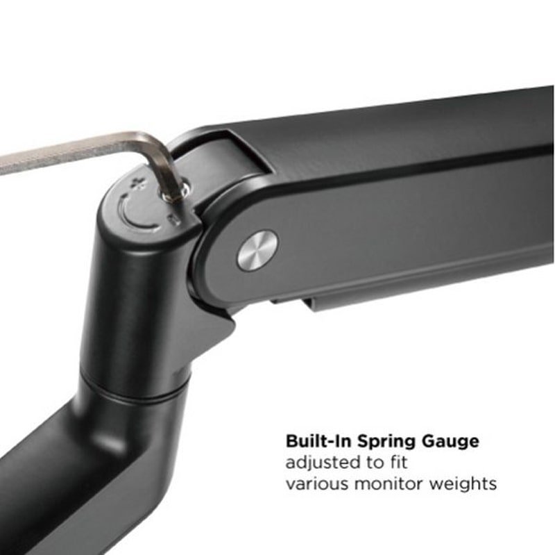 MXG BMA-24U Dual Monitor Premium Aluminum Spring-Assisted With 3.0 USB Cable Monitor Arm – Matte Black