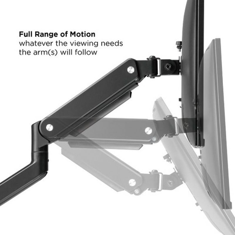 MXG BMA-24U Dual Monitor Premium Aluminum Spring-Assisted With 3.0 USB Cable Monitor Arm – Matte Black