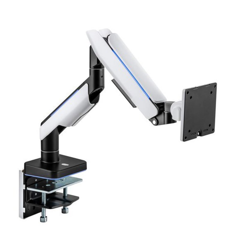 MXG HMA-12R Heavy Duty RGB Gaming Monitor Arm – Matte White