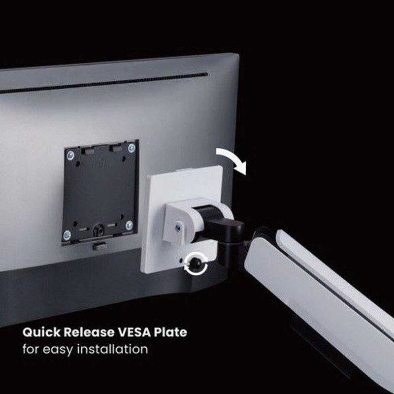 MXG HMA-12R Heavy Duty RGB Gaming Monitor Arm – Matte White