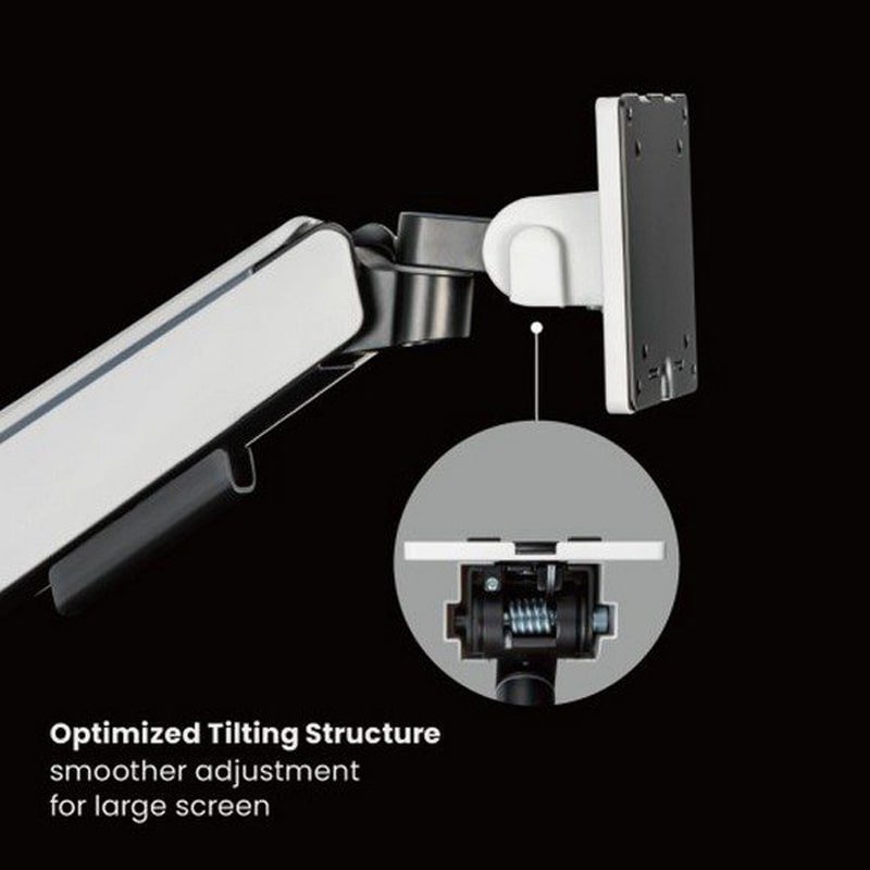 MXG HMA-12R Heavy Duty RGB Gaming Monitor Arm – Matte White