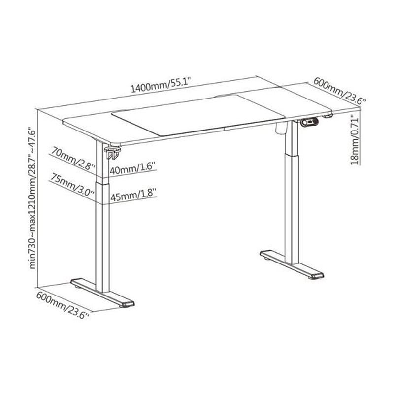 MXG MGD-01R Motorized Gaming Desk