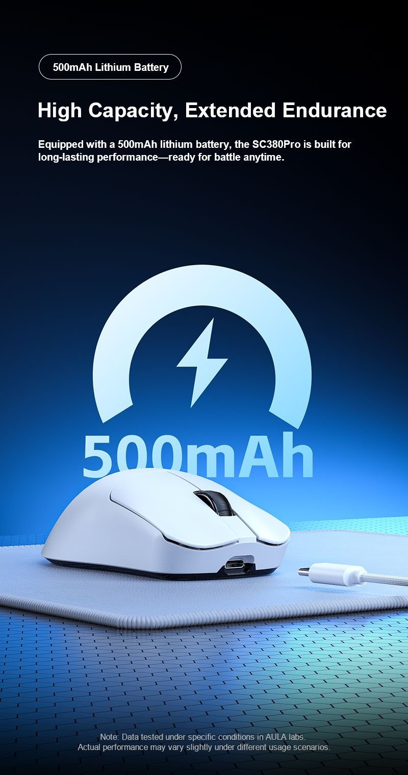 Aula Sc380Pro Wireless Gaming Mouse - White - Image 2