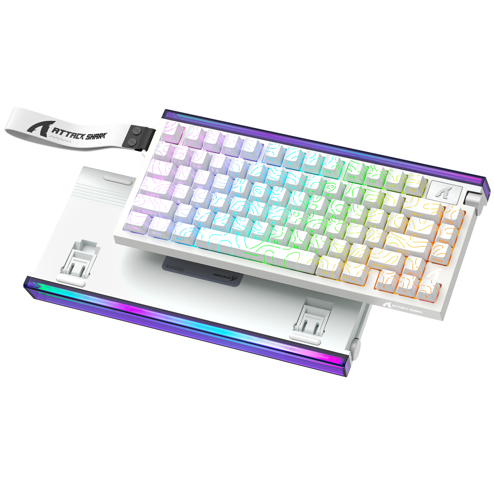 Attack Shark R85 HE Rapid Trigger Magnetic Switch with Custom Lightbox Keyboard White Contour