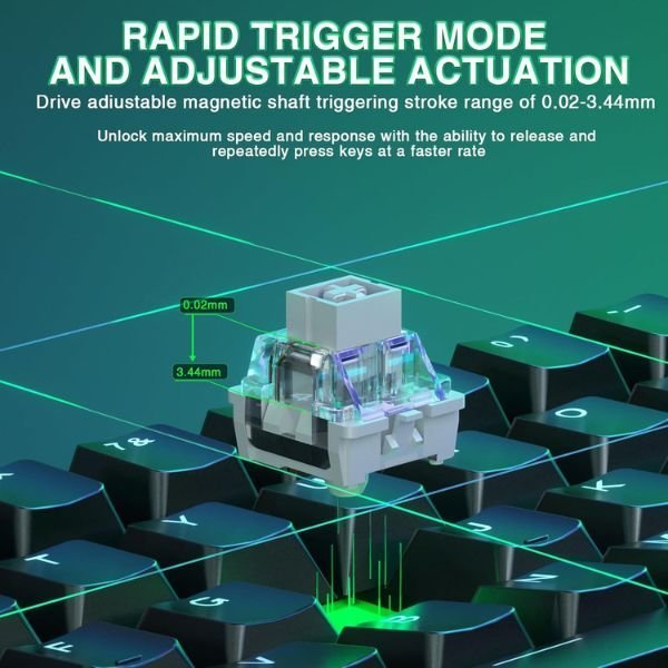 Aula Win60 HE Wired Magnetic Switch Keyboard - Black - Image 3