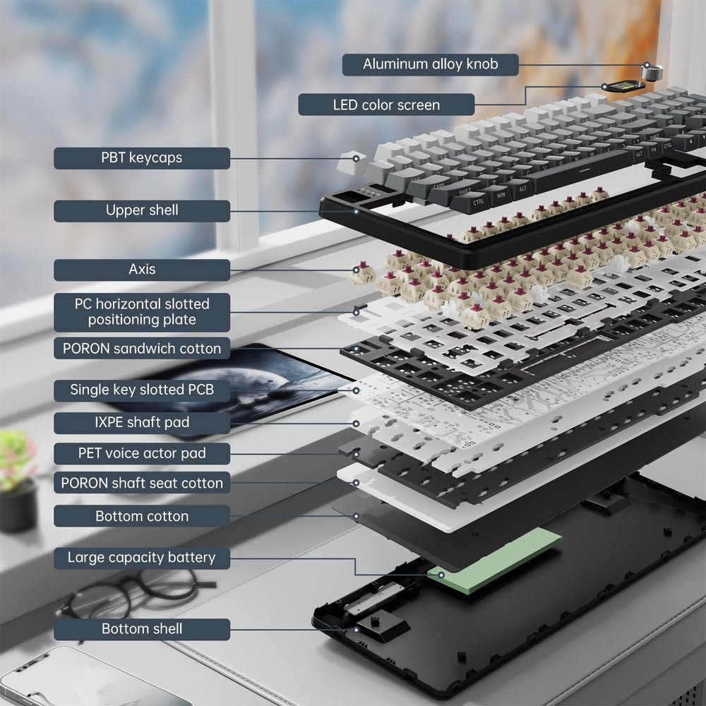 Attack Shark X98PRO Tri-mode Gasket Mechanical Gaming Keyboard - Black Gradient - Image 4