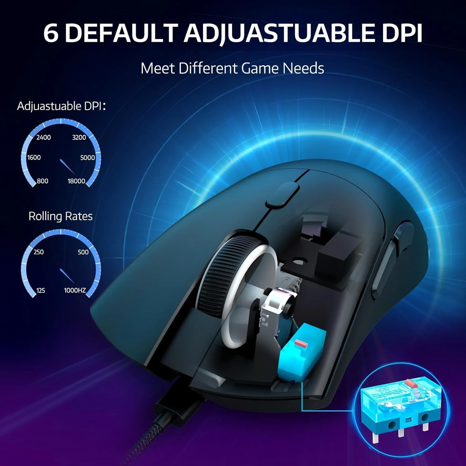 ATTACK SHARK R1 Wireless Gaming Mouse - Black - Image 8