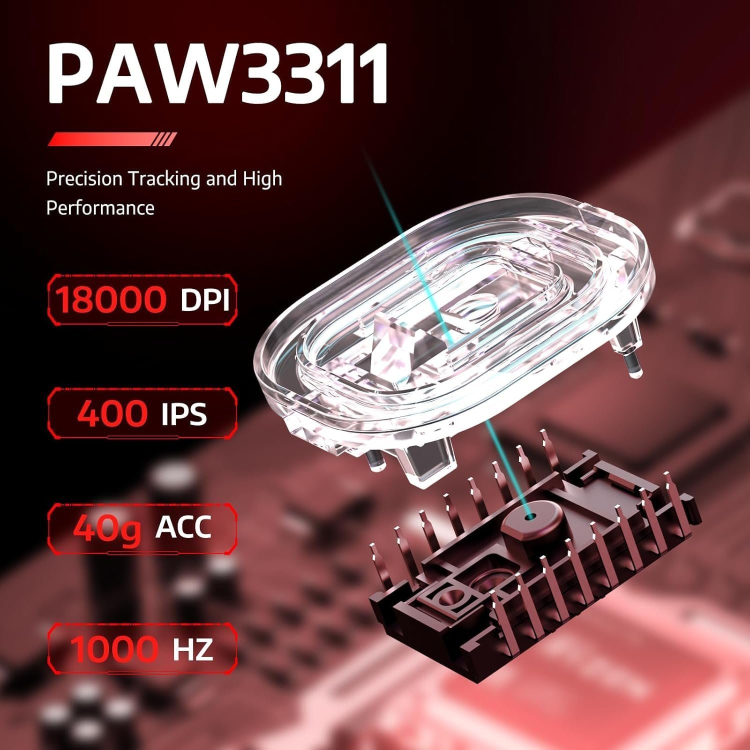 ATTACK SHARK R1 Wireless Gaming Mouse - White - Image 4