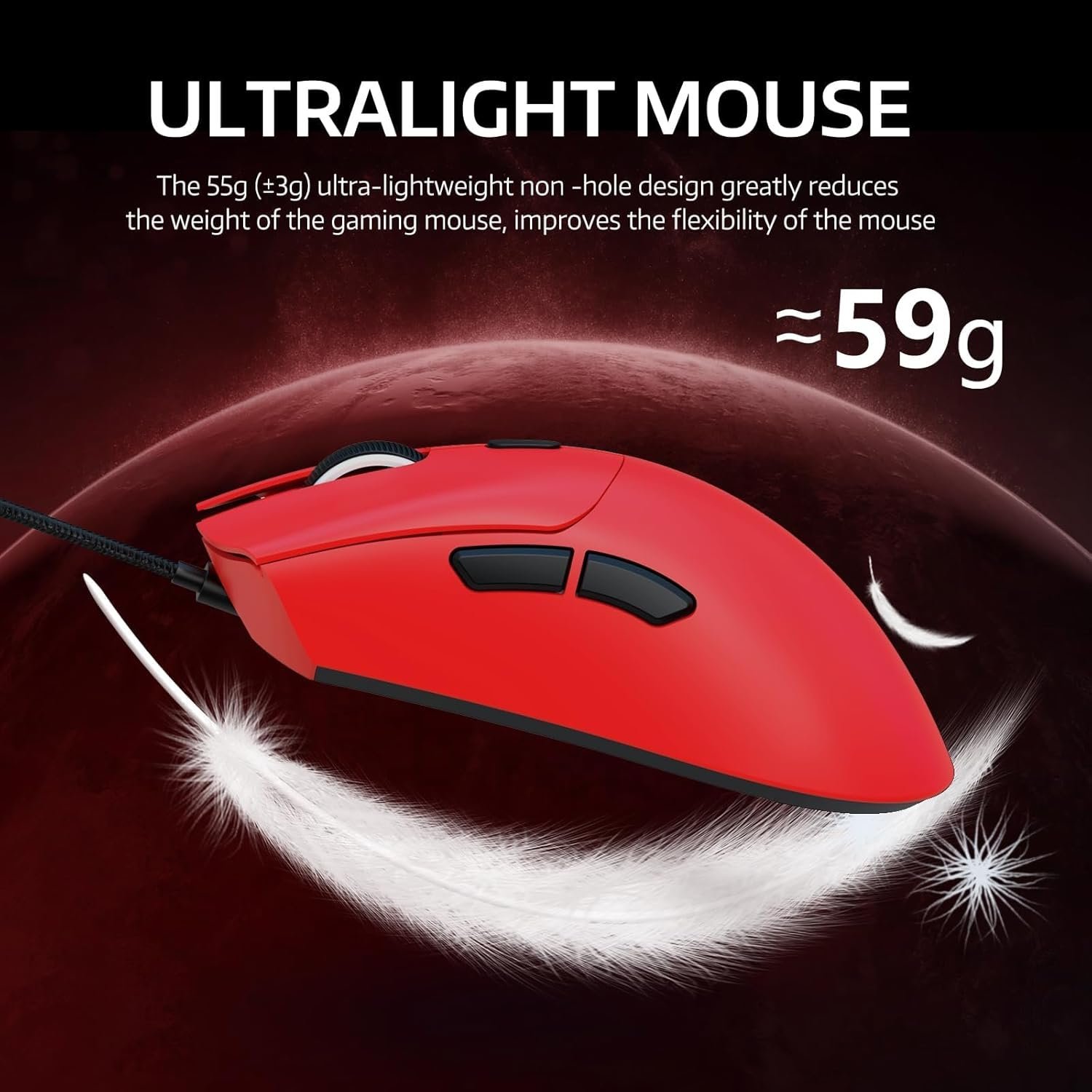 ATTACK SHARK R1 Wireless Gaming Mouse - White - Image 6