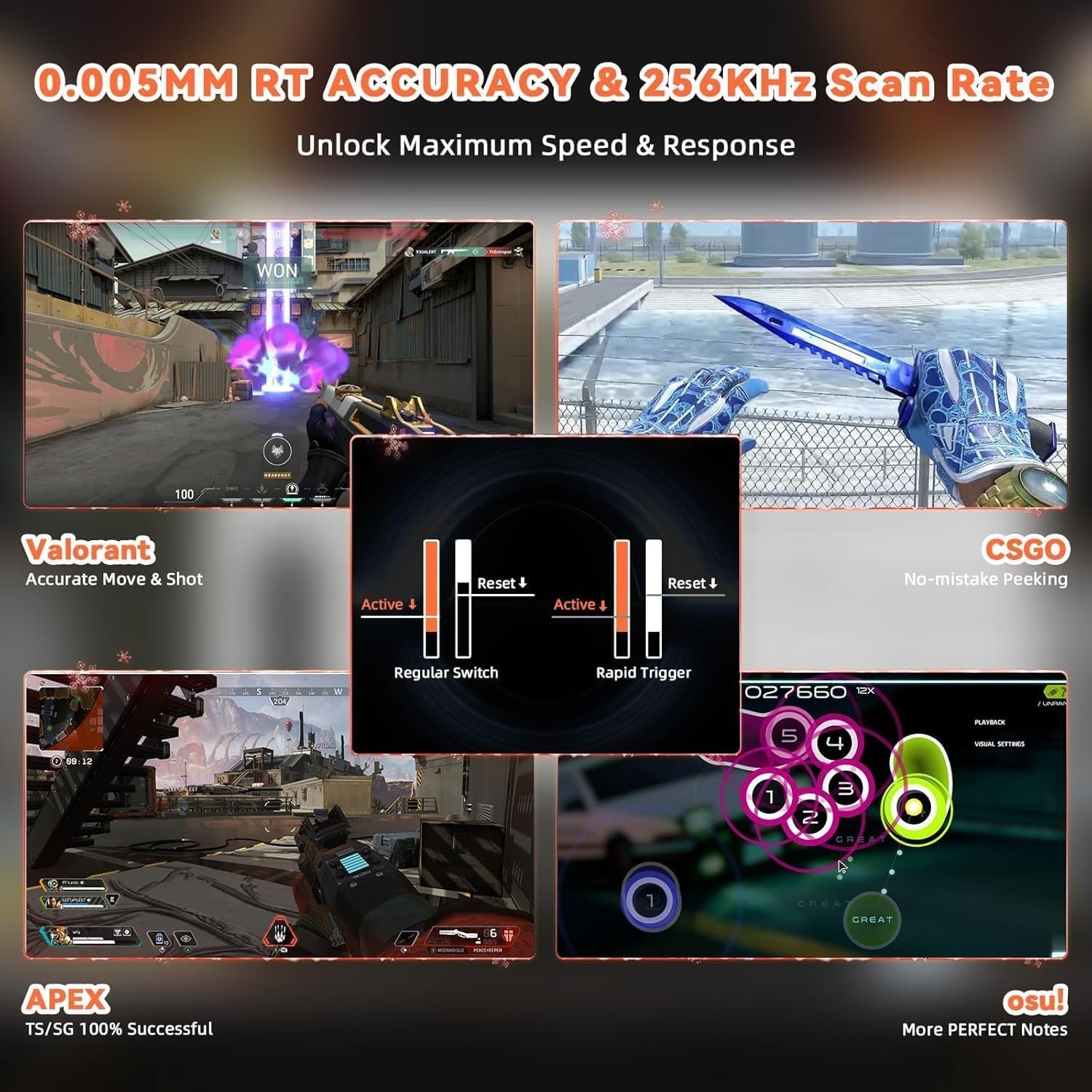 Attack Shark R82 HE Rapid Trigger Magnetic Gaming Keyboard - Black Simple - Image 3