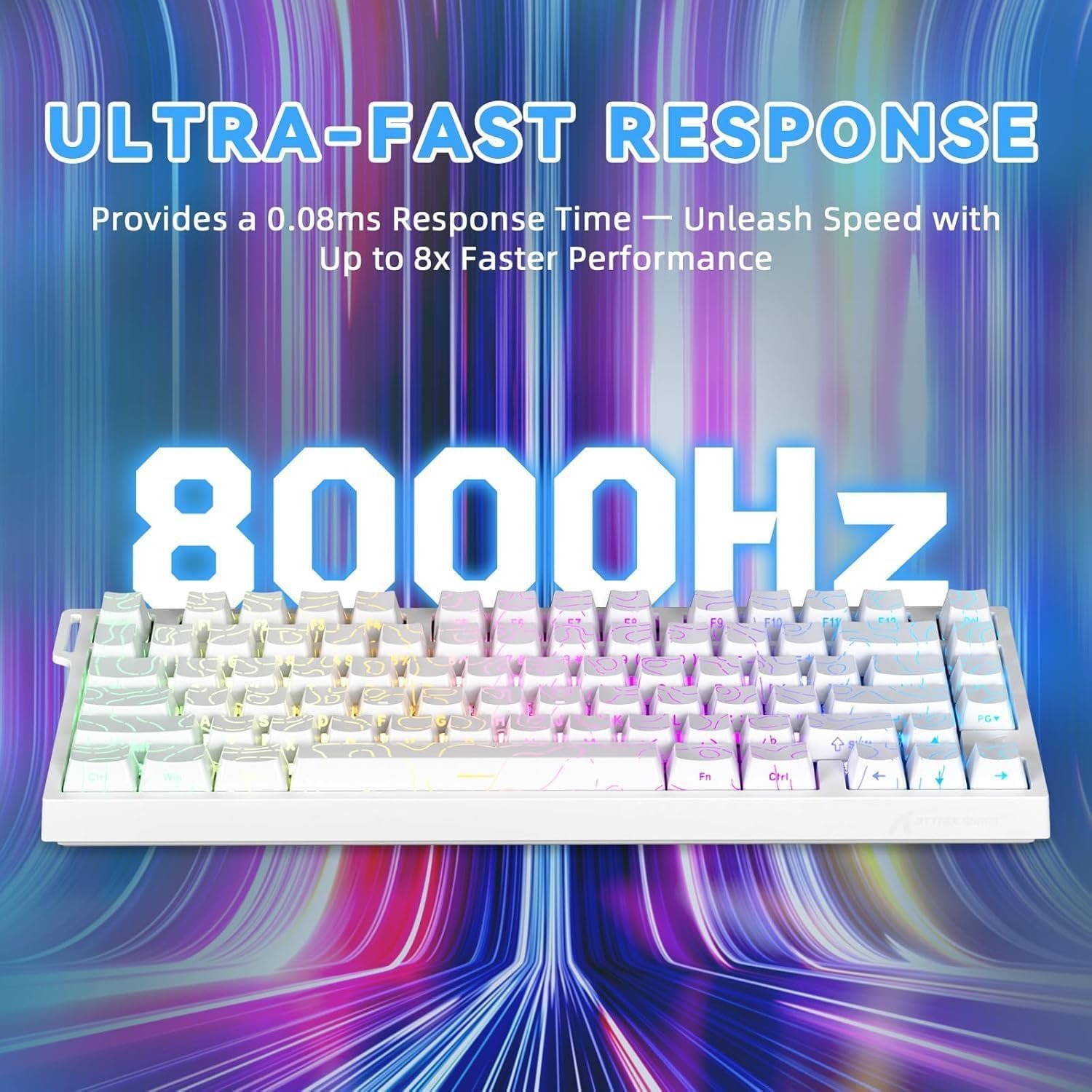 Attack Shark R82 HE Rapid Trigger Magnetic Gaming Keyboard - White Contour - Image 4