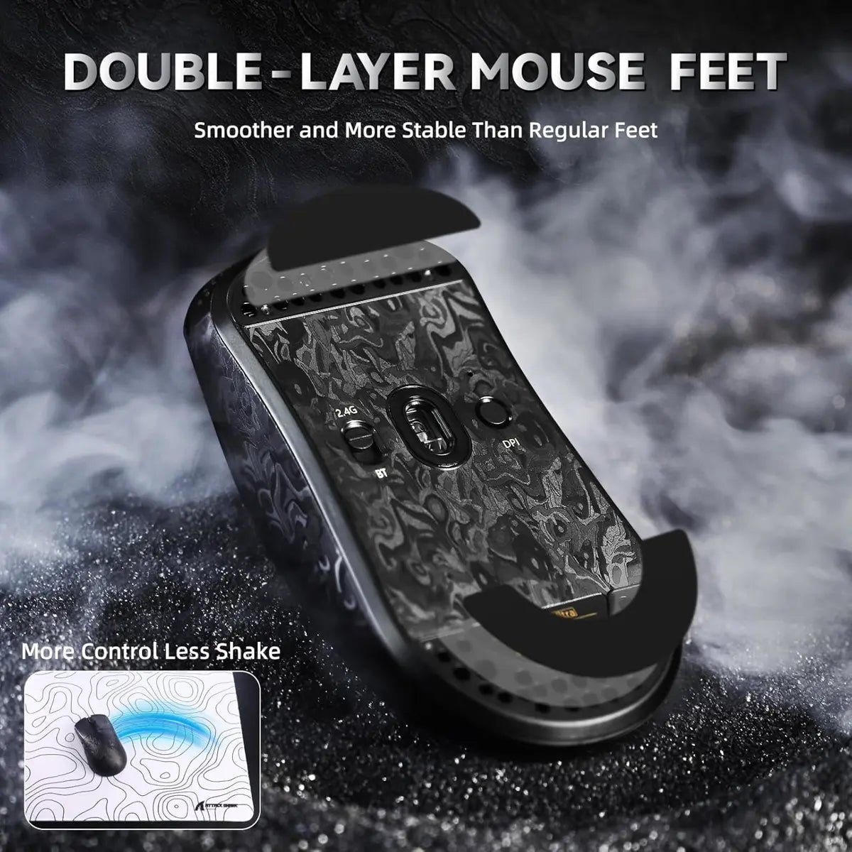 Attack Shark R11 Ultra 8K Carbon Fiber Wireless Gaming Mouse - Weave Black - Image 6