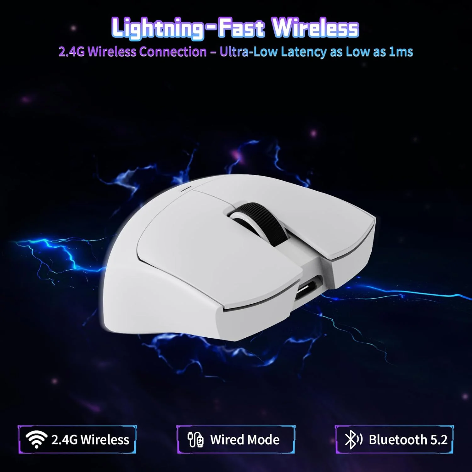 ATTACK SHARK X11SE Wireless Gaming Mouse - White - Image 5