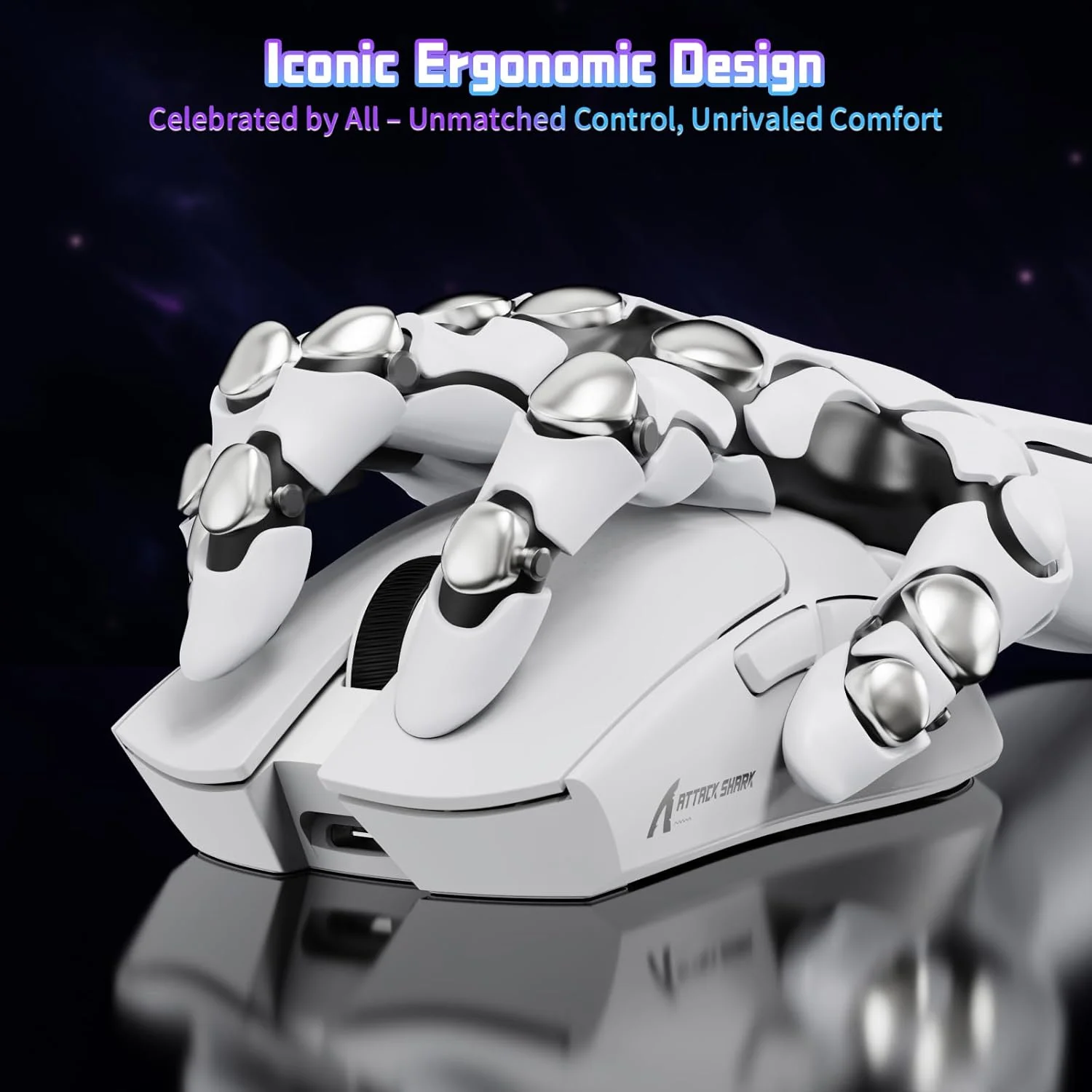 ATTACK SHARK X11SE Wireless Gaming Mouse - White - Image 6