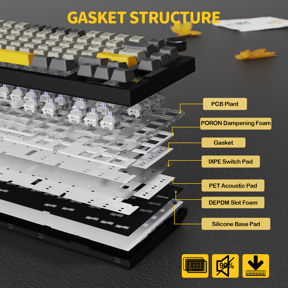Attack Shark X820Ultra Tri-mode Gasket Mechanical Keyboard - Black Gradient - Image 3