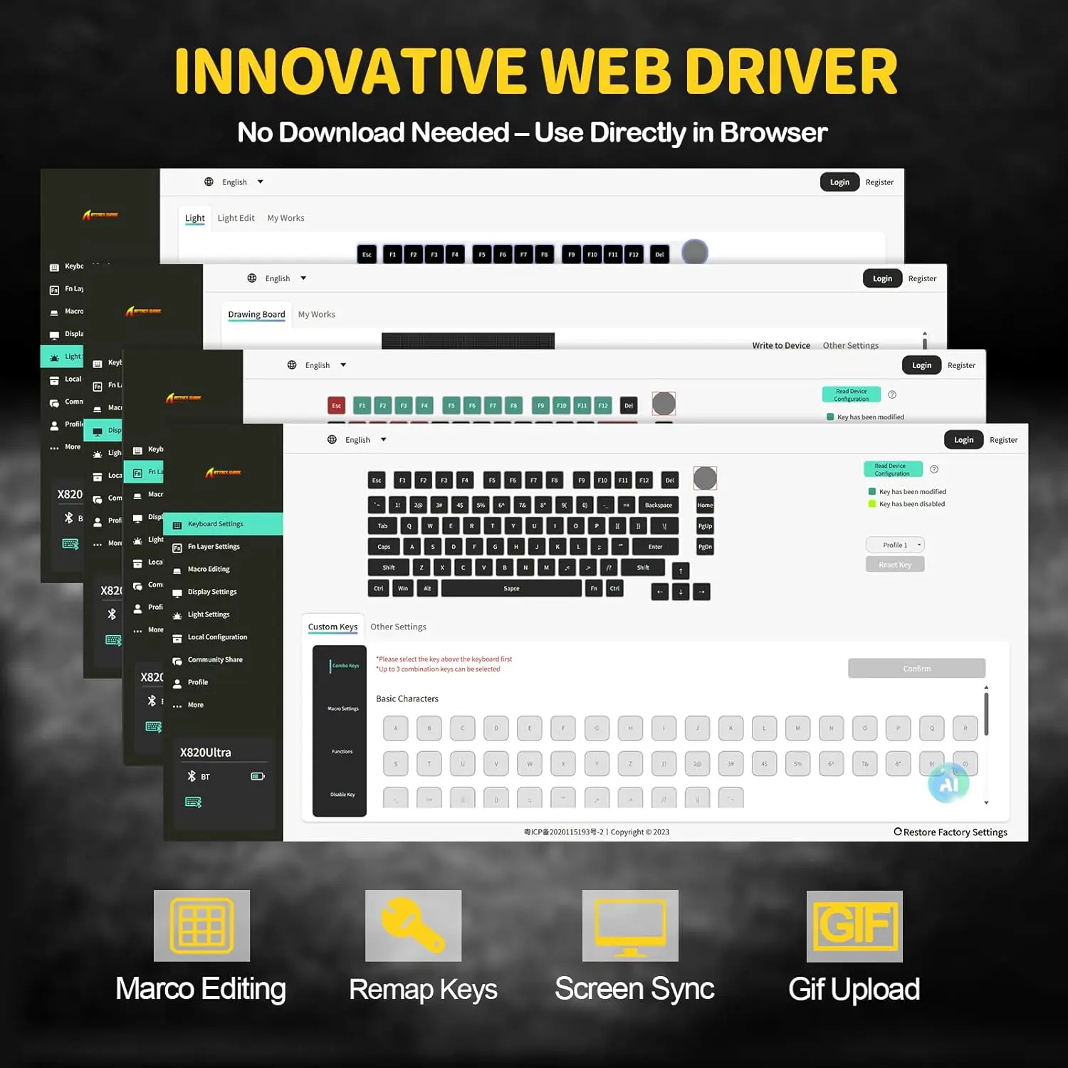 Attack Shark X820Ultra Tri-mode Gasket Mechanical Keyboard - Star Black - Image 5