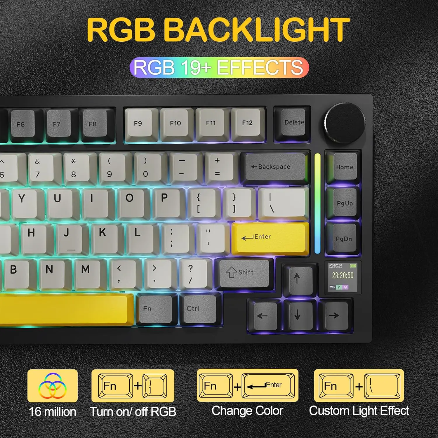 Attack Shark X820Ultra Tri-mode Gasket Mechanical Keyboard - Star Black - Image 7