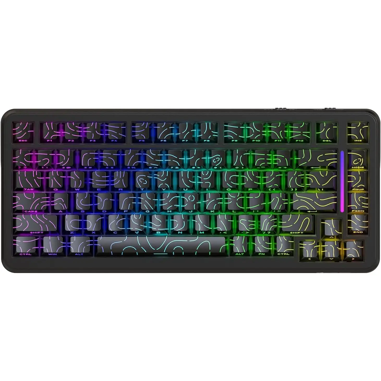 Attack Shark X82 PRO HE Tri-mode Rapid Trigger RGB Mechanical Gaming Keyboard - Black Contour