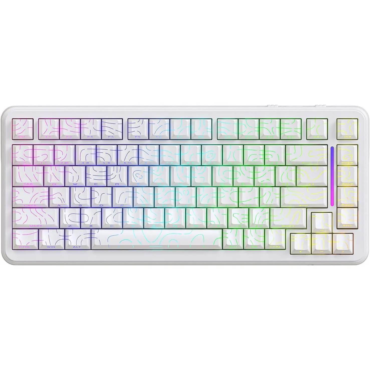 Attack Shark X82 PRO HE Tri-mode Rapid Trigger RGB Mechanical Gaming Keyboard - White Contour