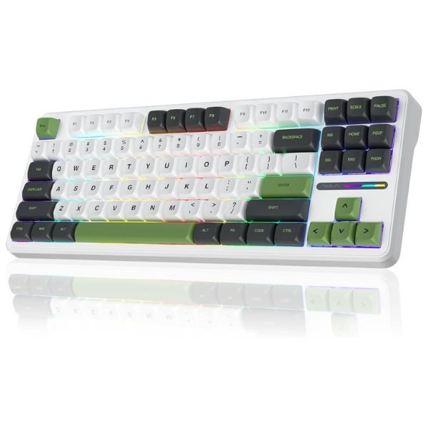 Aula F87 Pro Wireless Mechanical Keyboard – Green White