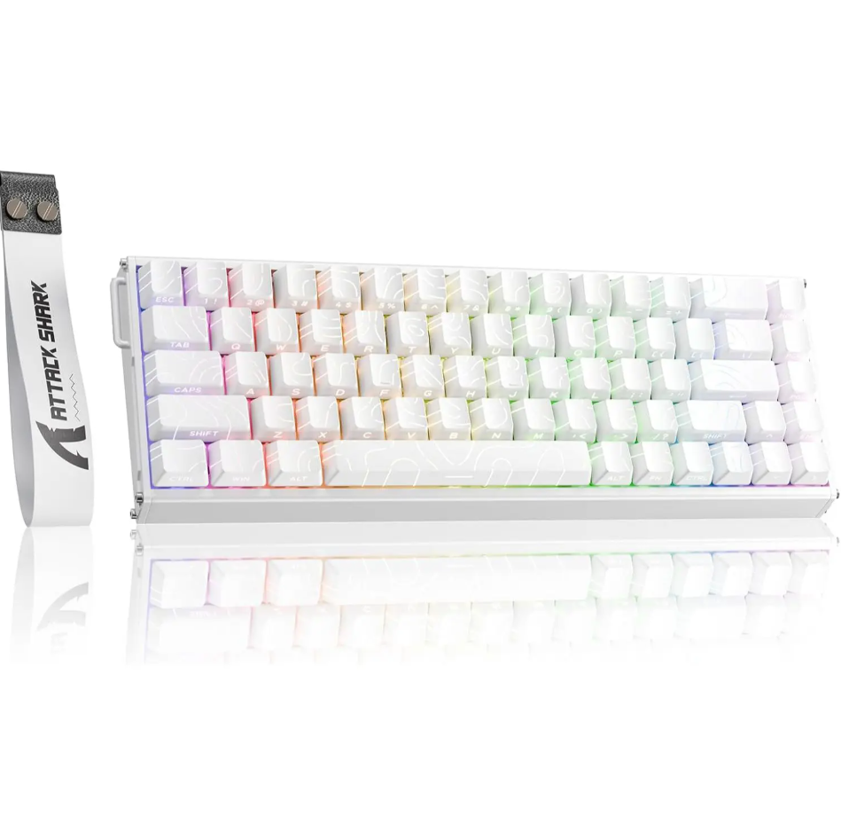Attack Shark X68Max HE Wired Rapid Trigger Aluminum Magnetic Switch Keyboard White Contour
