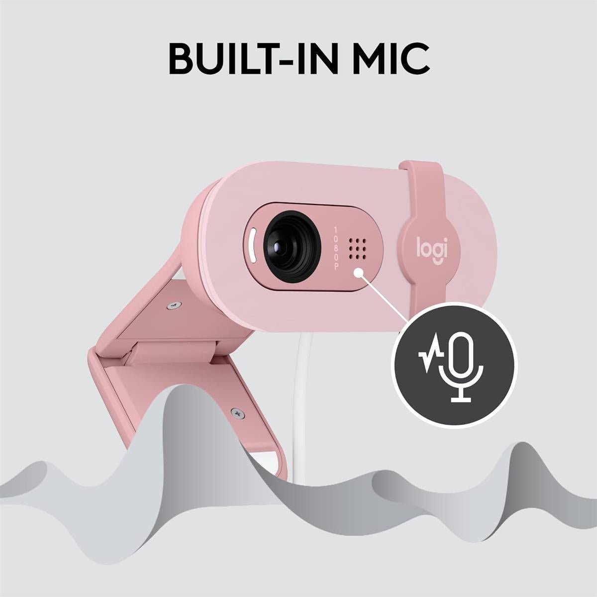 Logitech Brio 100 Full HD Webcam - Pink - Image 2