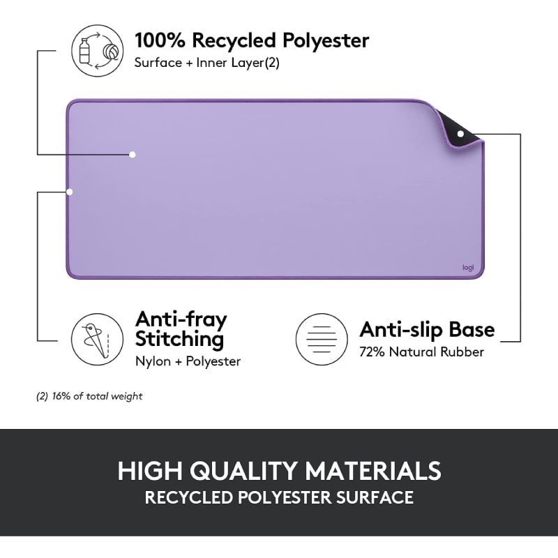 Logitech Desk Mat Studio Series Extended Mouse Pad – Lavender